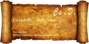 Csipkó Dénes névjegykártya